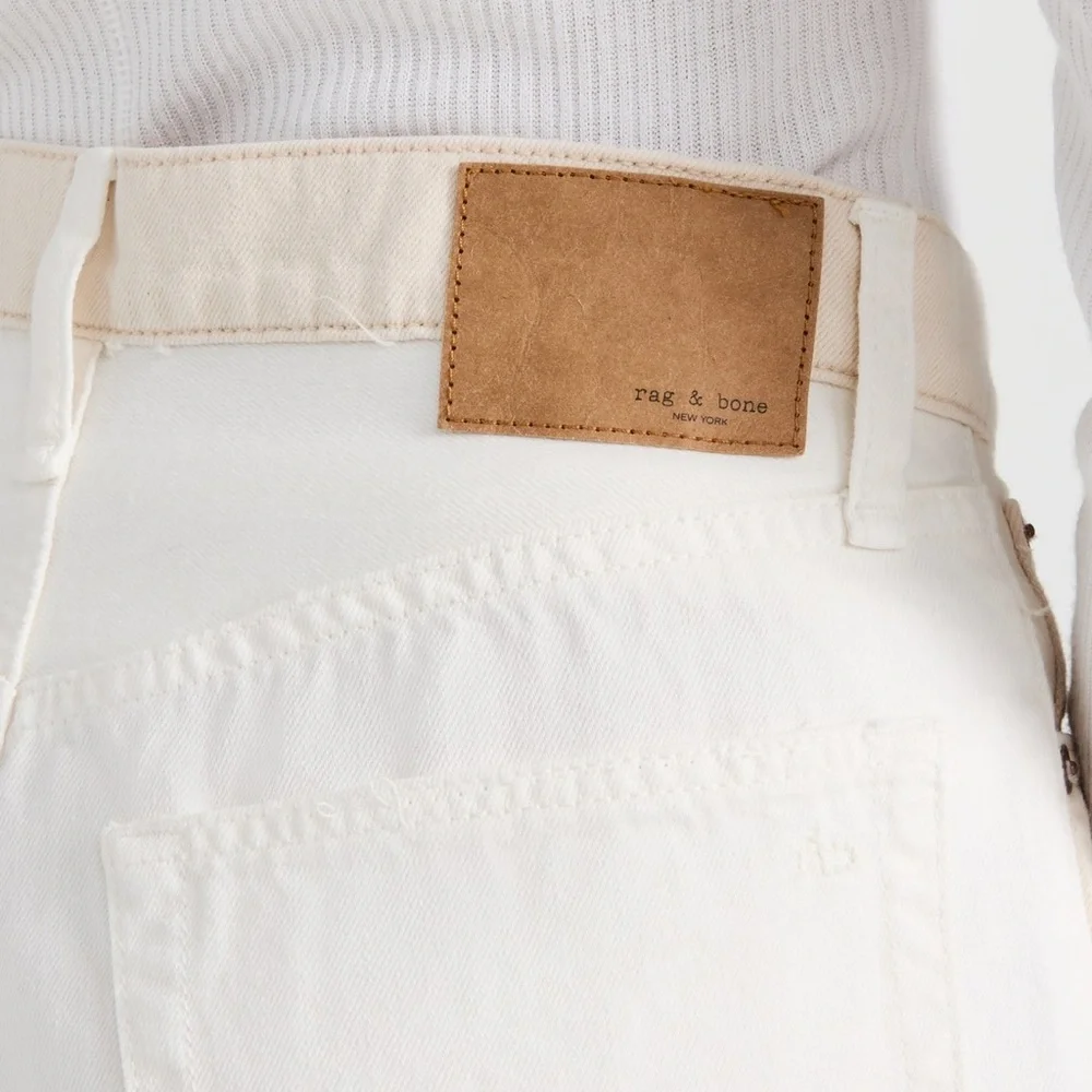 RAG & BONE Sofie Two Tone Frayed Wide Leg Jeans in Double Ecru - Picture 9 of 17